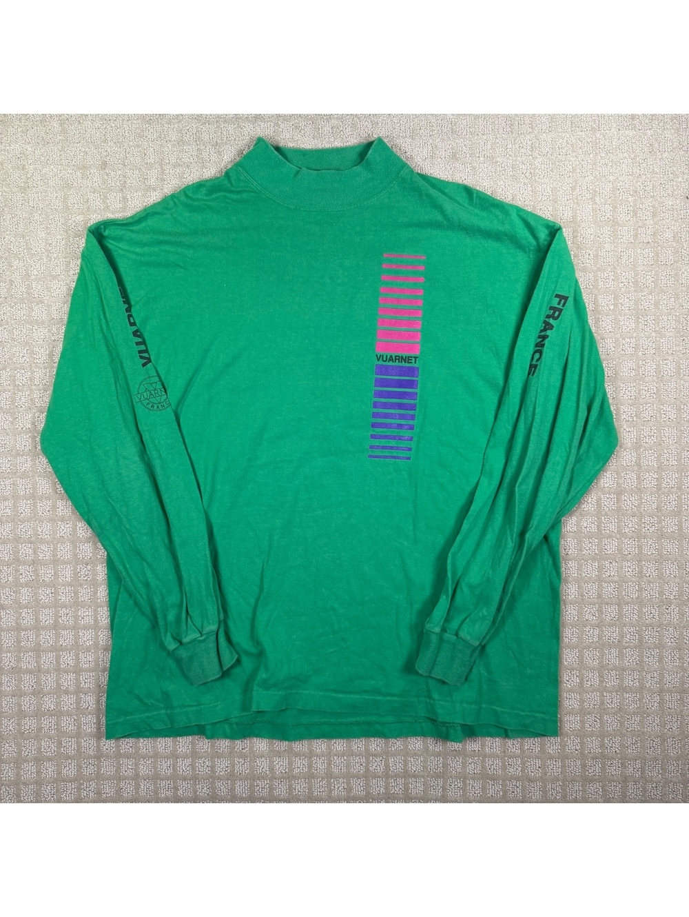Vuarnet France green mock neck long sleeve shirt size XL